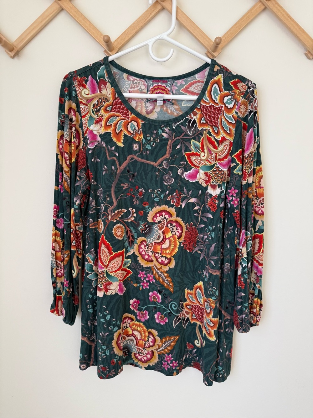 Johnny Was Orizaba Printed Puff Sleeve Top